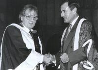 Stan receiving an honorary degree from the University of Hertfordshire 