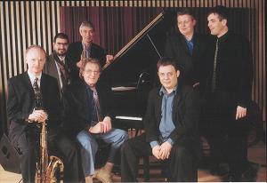 Ellingtonia : Left to right Mornington Lockett, Andy Panayi, Dick Pearce, Stan Tracey, Clark Tracey, Mark Nightingale, Andrew Cleyndert